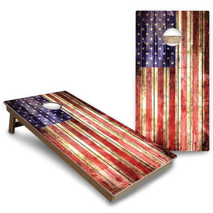 US Flag Cornhole Boards - Backyard Series