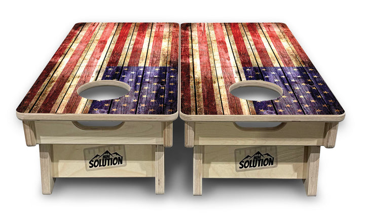 Rustic Wood Flag - Mini or Vacation Size Cornhole Boards