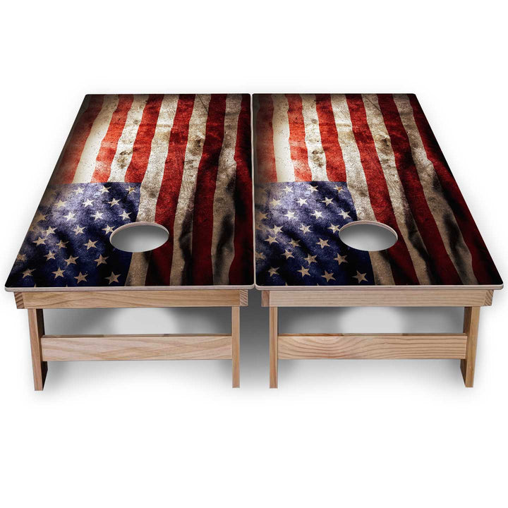 Wavy Flag Cornhole Boards - Backyard Series