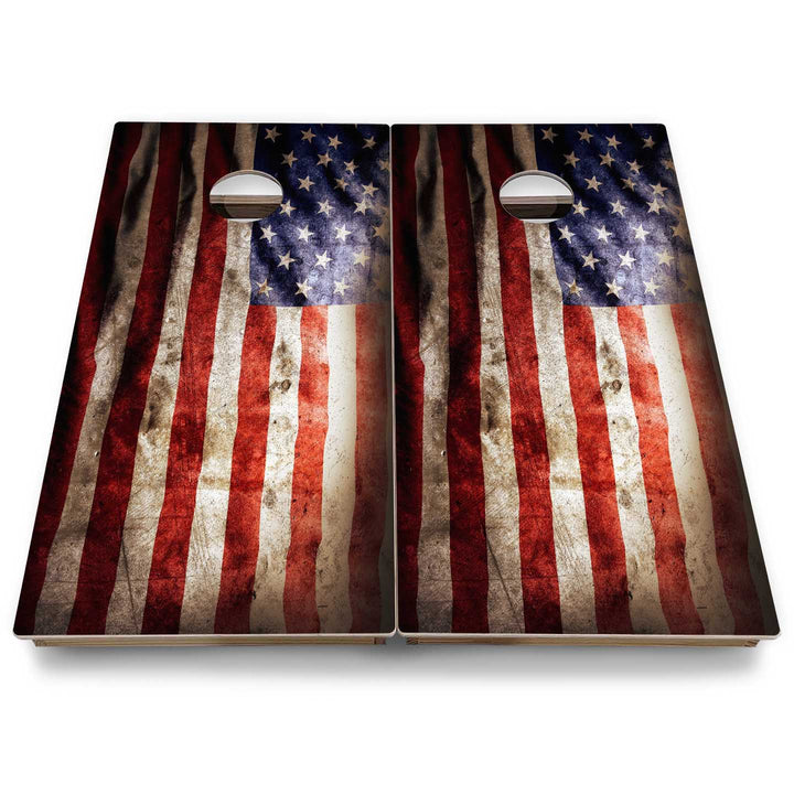 Wavy Flag Cornhole Boards - Backyard Series
