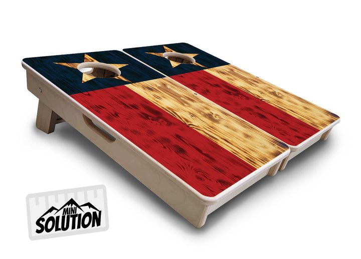 Burnt Texas Flag - Mini or Vacation Cornhole Boards