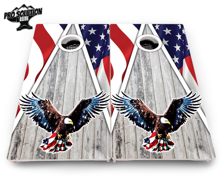 Eagle Triangle Whitewash Cornhole Boards - Pro Solution Elite Series