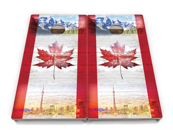 Canada Mountain Scene Cornhole Boards - Professional Tournament Series
