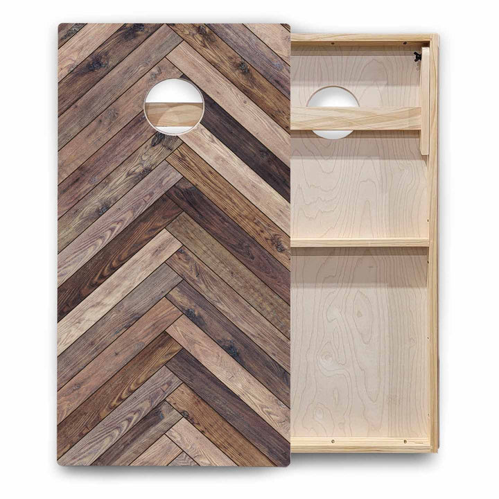 Rustic Wood Cornhole Boards - Backyard Series