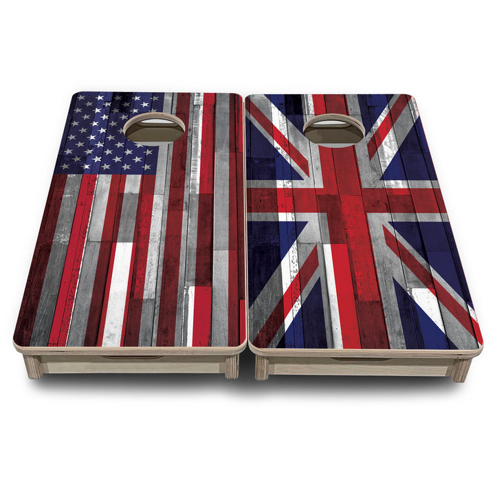 USA / Canada / Union Jack Plank Flag - Mini or Vacation Size Cornhole Boards