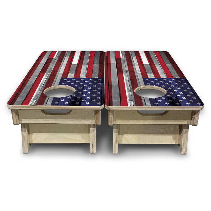 USA / Canada / Union Jack Plank Flag - Mini or Vacation Size Cornhole Boards