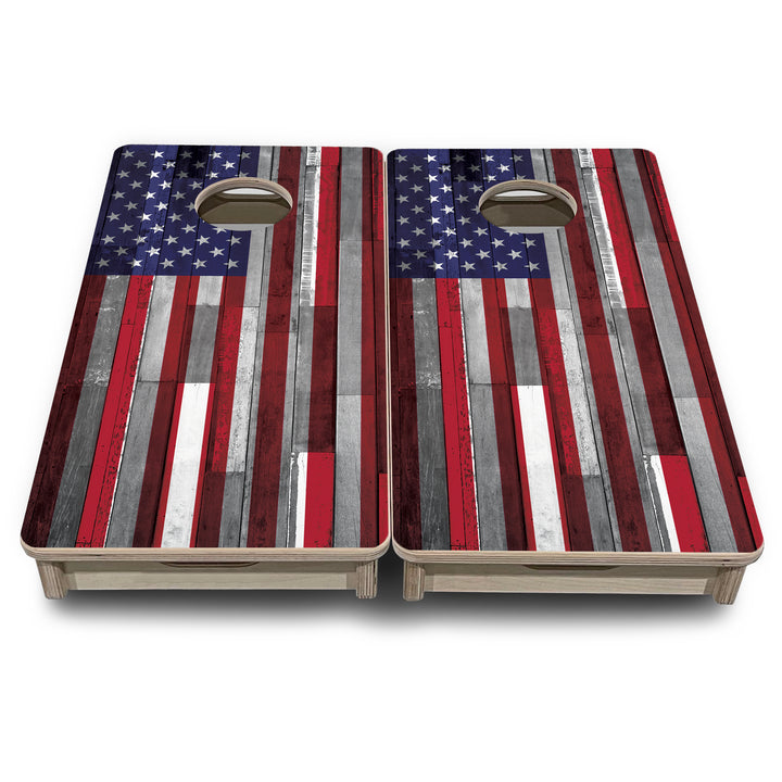 USA / Canada / Union Jack Plank Flag - Mini or Vacation Size Cornhole Boards
