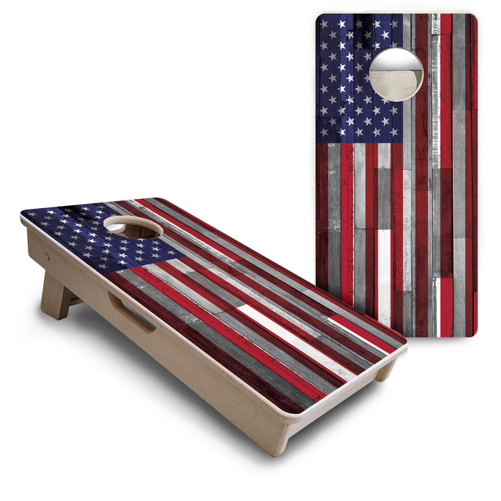 USA / Canada / Union Jack Plank Flag - Mini or Vacation Size Cornhole Boards