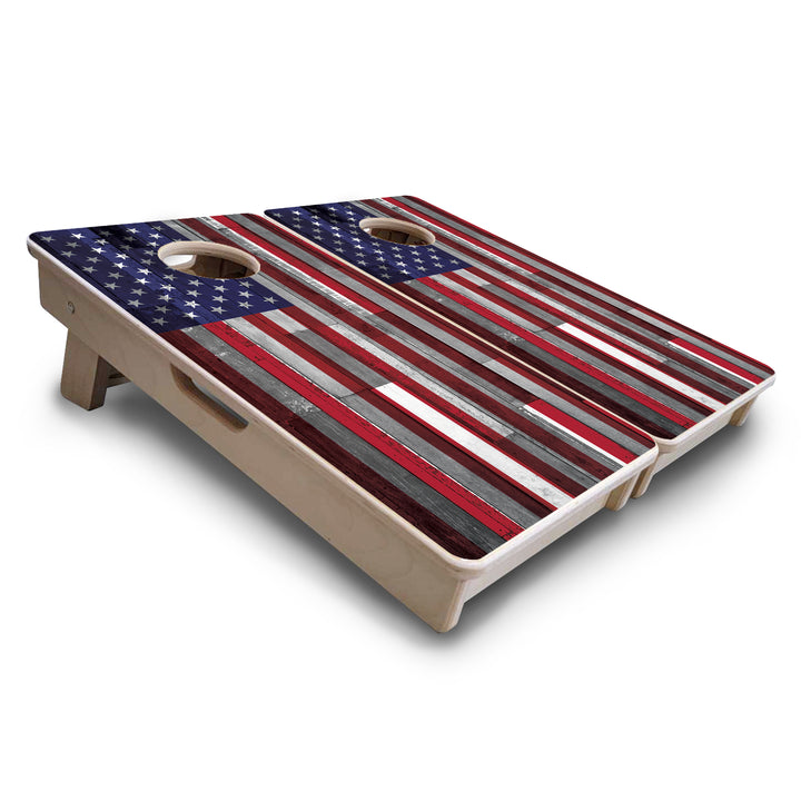 USA / Canada / Union Jack Plank Flag - Mini or Vacation Size Cornhole Boards