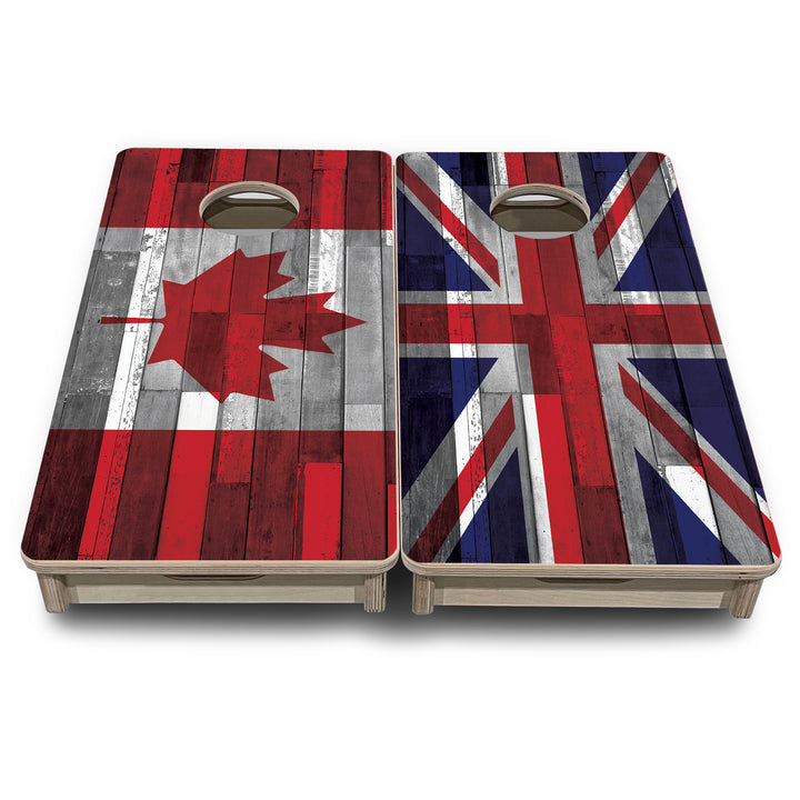 USA / Canada / Union Jack Plank Flag - Mini or Vacation Size Cornhole Boards