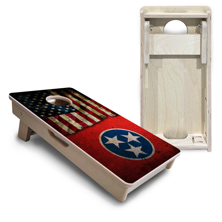 TN/USA Red Flag - Mini or Vacation Size Cornhole Boards