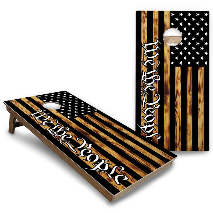 Burnt Flag Cornhole Boards - Backyard Series