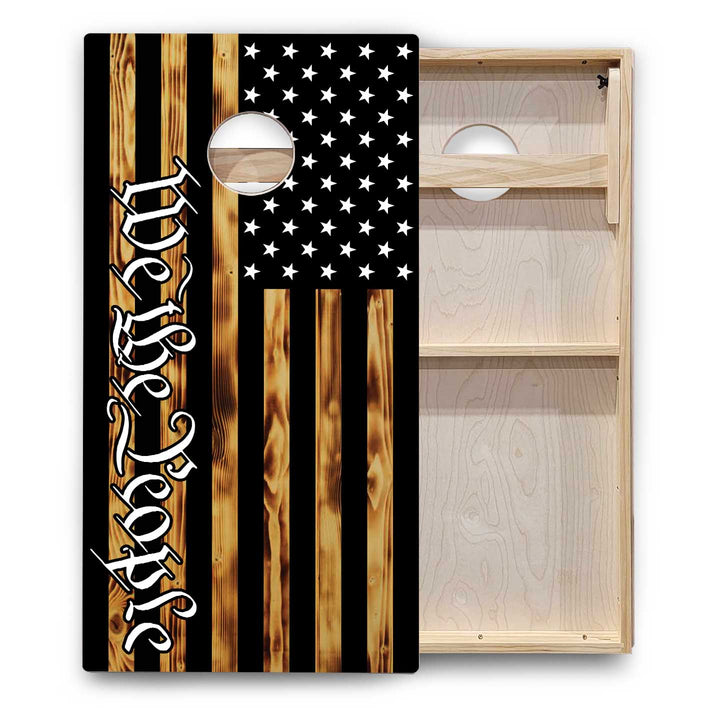 Burnt Flag Cornhole Boards - Backyard Series