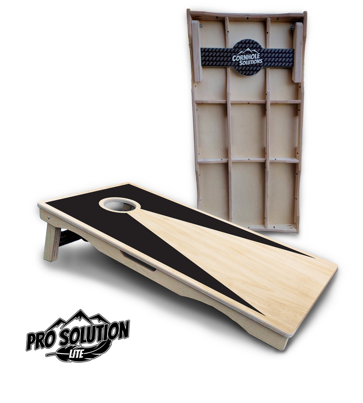 Black/Natural Keyhole Cornhole Boards - Pro Solution Lite Series