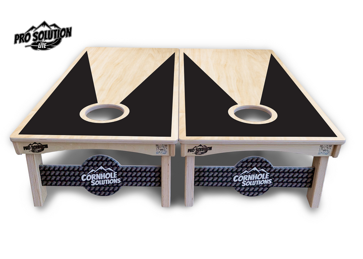 Black/Natural Keyhole Cornhole Boards - Pro Solution Lite Series
