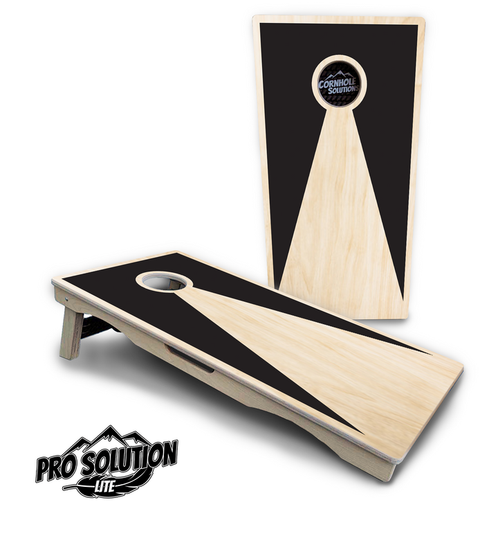 Black/Natural Keyhole Cornhole Boards - Pro Solution Lite Series
