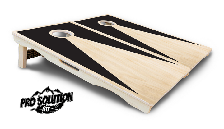 Black/Natural Keyhole Cornhole Boards - Pro Solution Lite Series