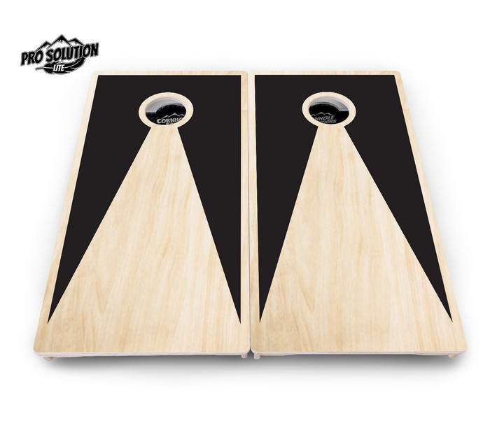 Black/Natural Keyhole Cornhole Boards - Pro Solution Lite Series