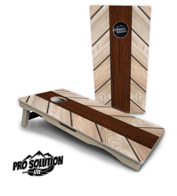 Cream Planks Cornhole Boards - Pro Solution Lite Series