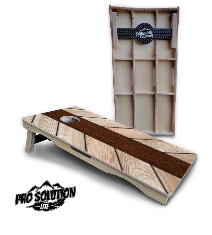 Cream Planks Cornhole Boards - Pro Solution Lite Series