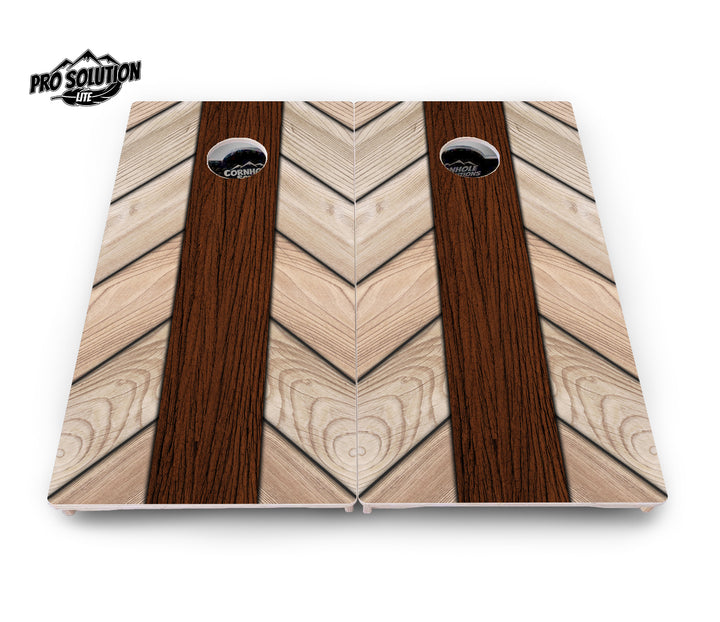 Cream Planks Cornhole Boards - Pro Solution Lite Series