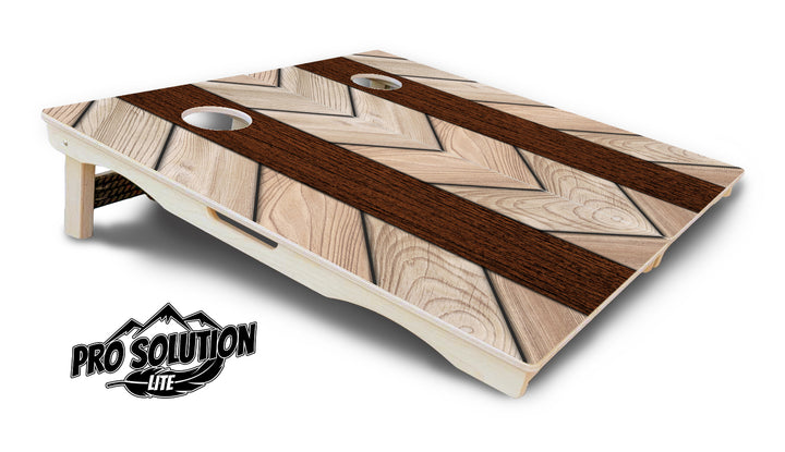 Cream Planks Cornhole Boards - Pro Solution Lite Series