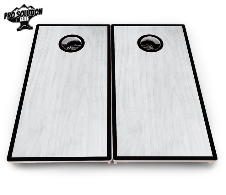 Red/Black Hole Ring Grey Wash Cornhole Boards - Pro Solution Elite Series
