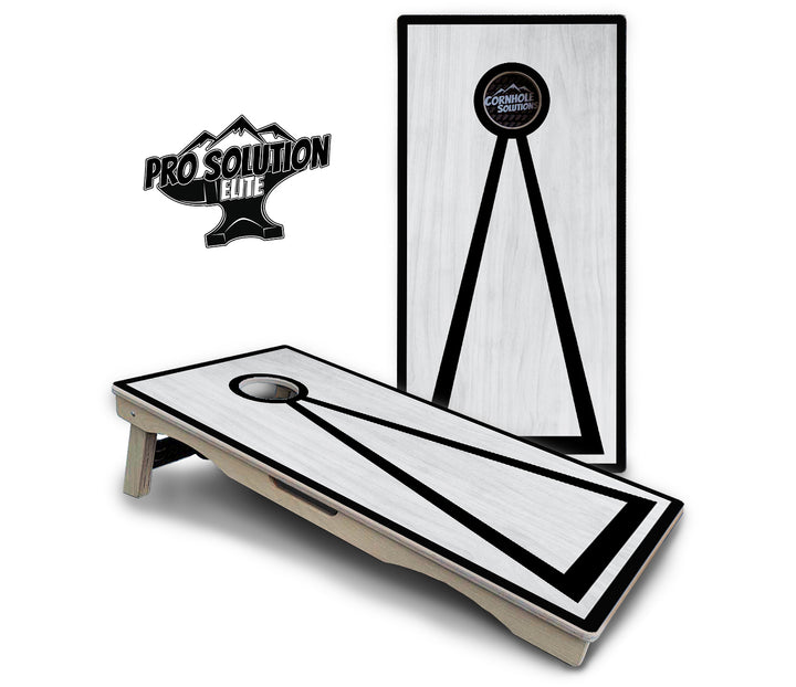 Red/Black Hole Ring Grey Wash Cornhole Boards - Pro Solution Elite Series