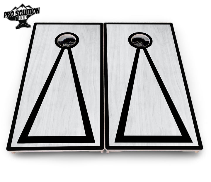 Red/Black Hole Ring Grey Wash Cornhole Boards - Pro Solution Elite Series