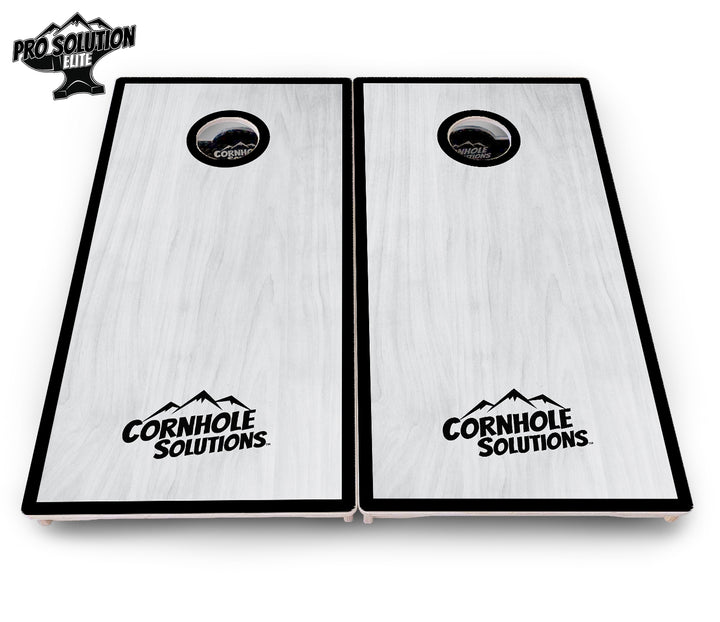 Red/Black Hole Ring Grey Wash Cornhole Boards - Pro Solution Elite Series