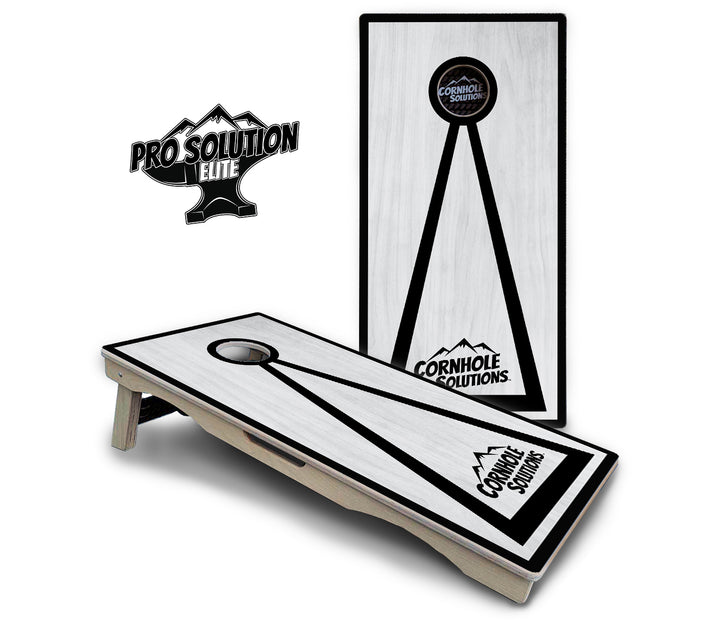 Red/Black Hole Ring Grey Wash Cornhole Boards - Pro Solution Elite Series