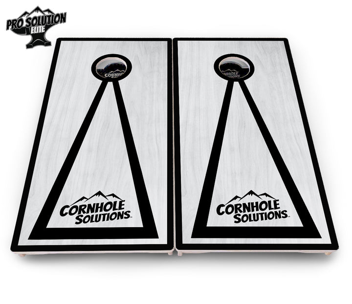 Red/Black Hole Ring Grey Wash Cornhole Boards - Pro Solution Elite Series
