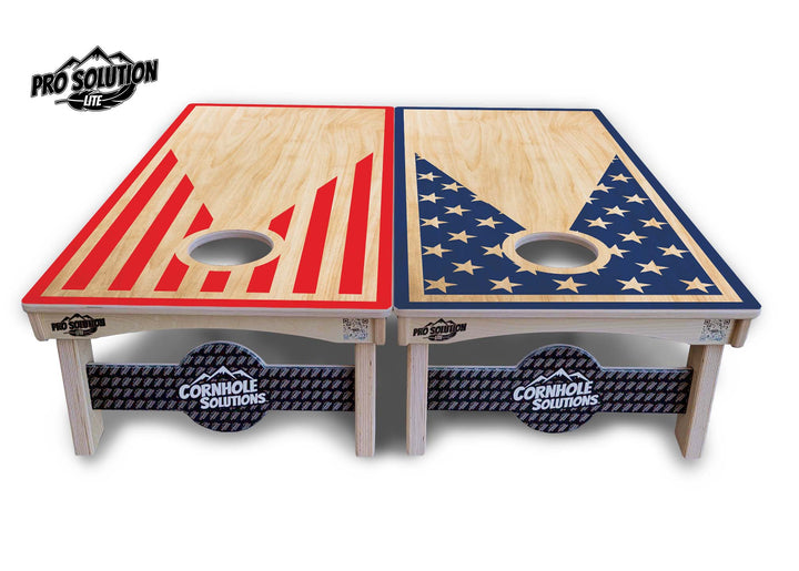 Stars & Stripes Keyhole Cornhole Boards - Pro Solution Lite Series
