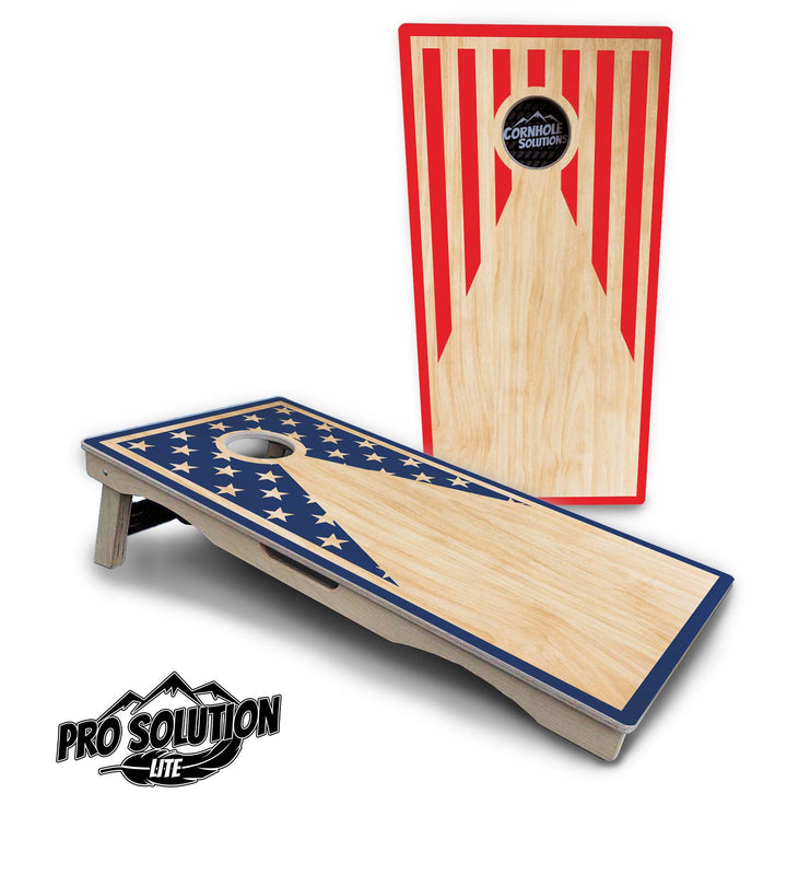 Stars & Stripes Keyhole Cornhole Boards - Pro Solution Lite Series