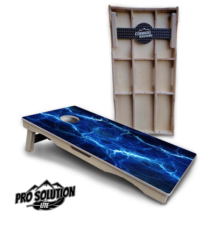 Blue & Green Lightning Cornhole Boards - Pro Solution Lite Series