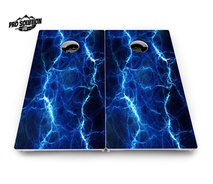 Blue & Green Lightning Cornhole Boards - Pro Solution Lite Series