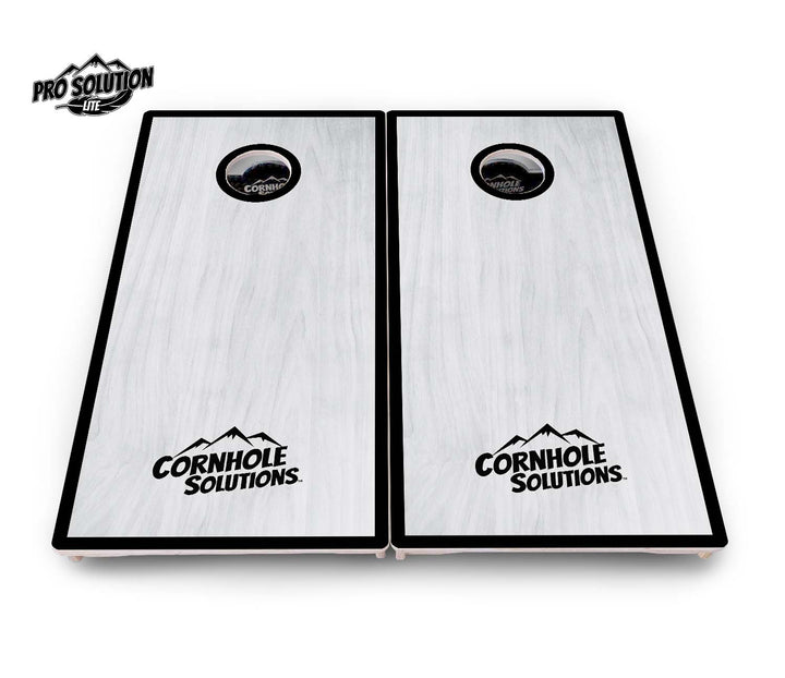 Red/Black Hole Ring Grey Wash Cornhole Boards - Pro Solution Lite Series