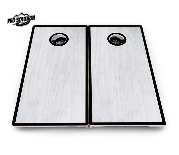 Red/Black Hole Ring Grey Wash Cornhole Boards - Pro Solution Lite Series