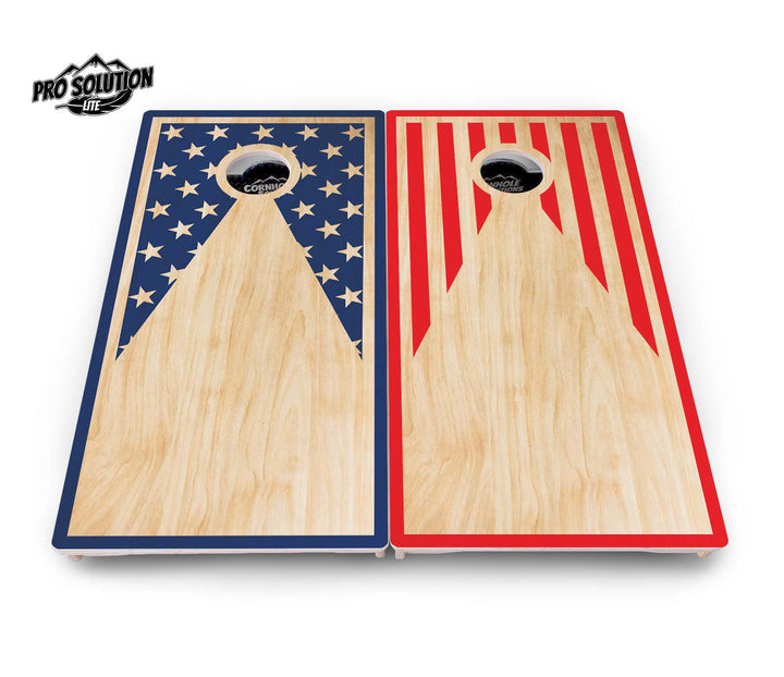 Stars & Stripes Keyhole Cornhole Boards - Pro Solution Lite Series