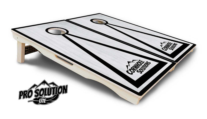 Red/Black Hole Ring Grey Wash Cornhole Boards - Pro Solution Lite Series