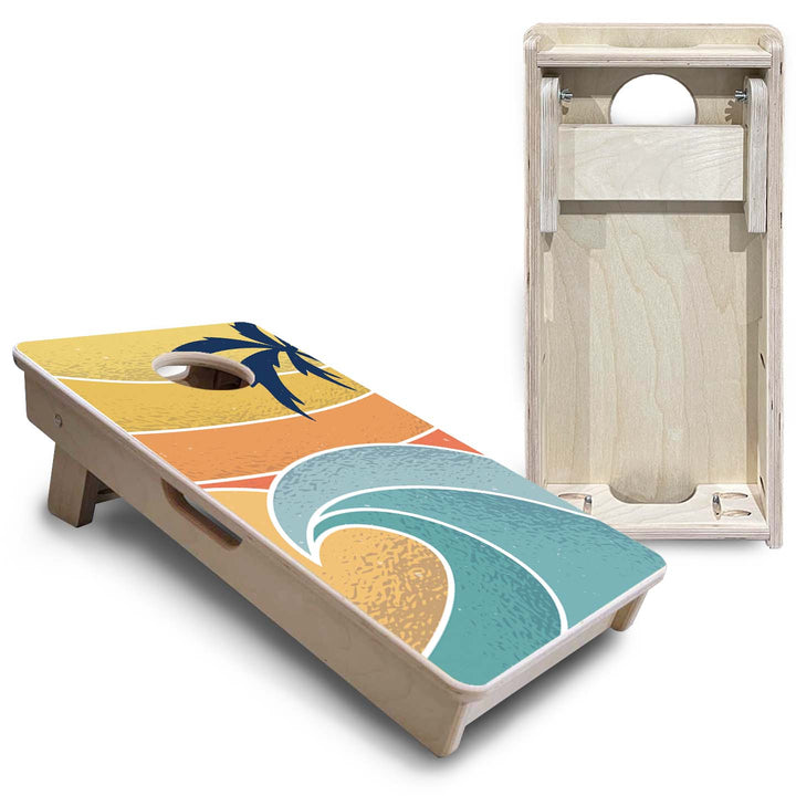Retro Beach - Mini or Vacation Size Cornhole Boards