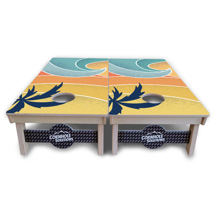 Retro Beach Cornhole Boards - Professional Tournament Series