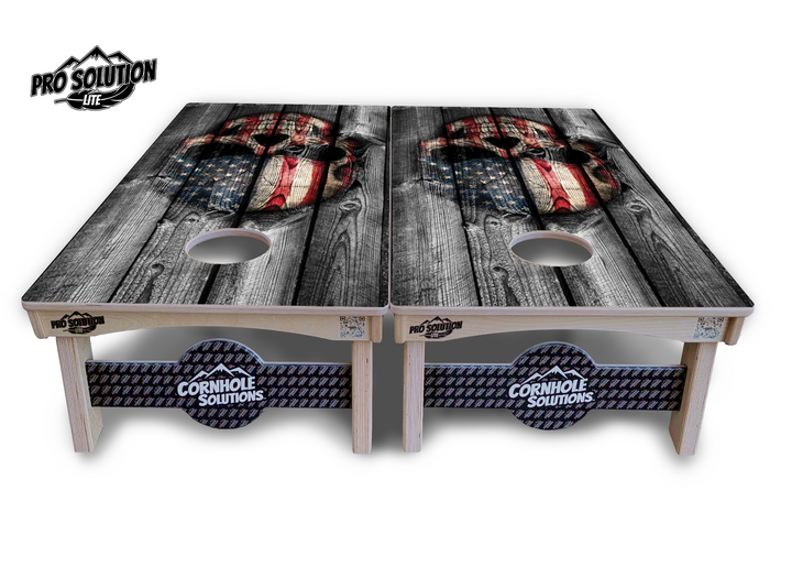 Skull Flag Cornhole Boards - Pro Solution Lite Series