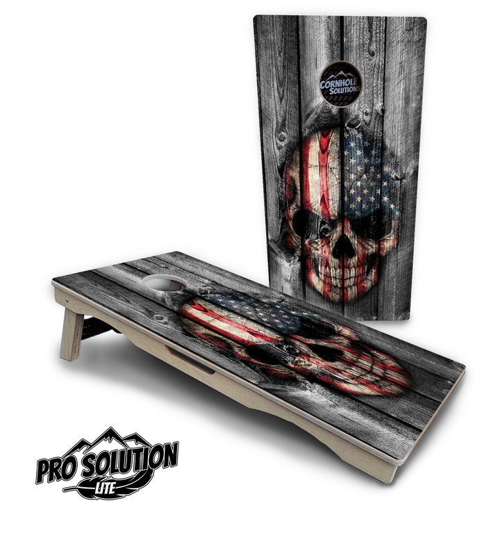 Skull Flag Cornhole Boards - Pro Solution Lite Series