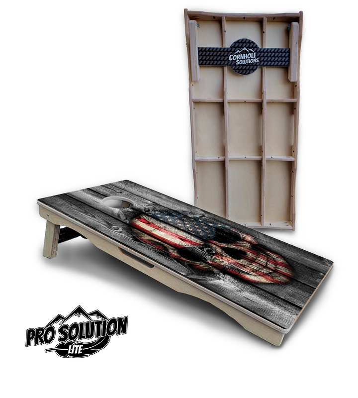 Skull Flag Cornhole Boards - Pro Solution Lite Series