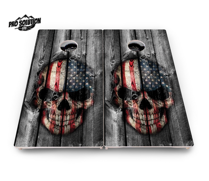 Skull Flag Cornhole Boards - Pro Solution Lite Series