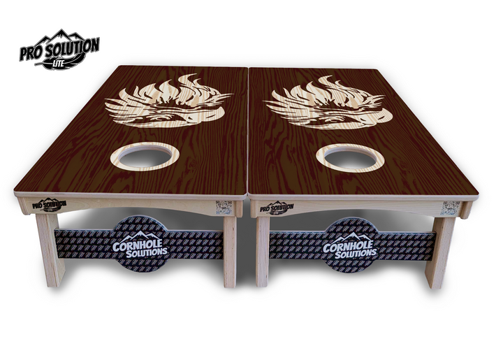 Stained Flag & Eagle Cornhole Boards - Pro Solution Lite Series