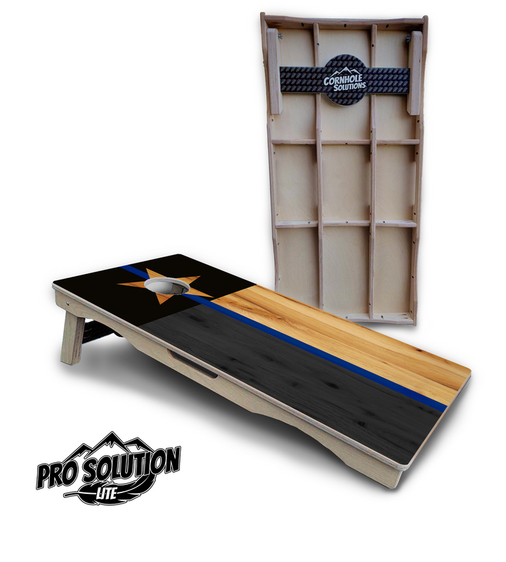 Texas Blue Line Flag Cornhole Boards - Pro Solution Lite Series