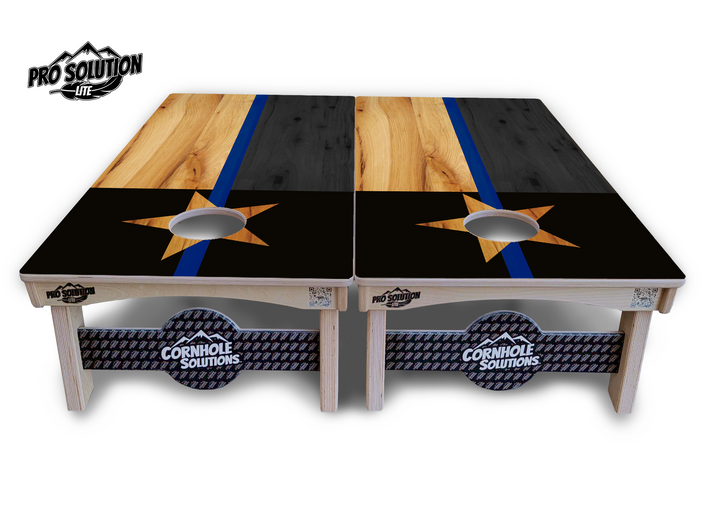 Texas Blue Line Flag Cornhole Boards - Pro Solution Lite Series