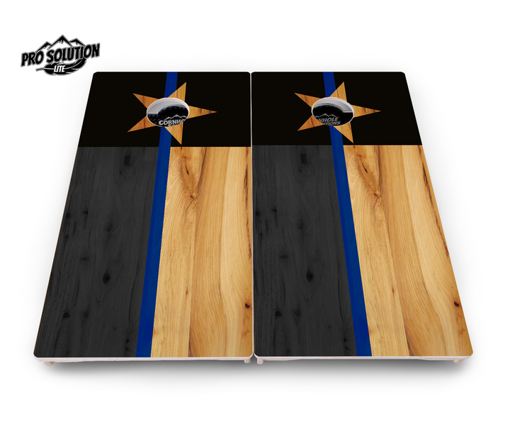 Texas Blue Line Flag Cornhole Boards - Pro Solution Lite Series